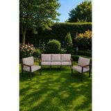 Neokas Bahçe Takımı, 1+1+3, Balkon Mobilyası, Masasız Kafe Koltuğu, Bekleme Alanı Koltuğu - 55 X 60 - Beyaz