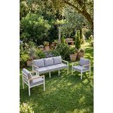 Neokas Bahçe Takımı, Balkon Mobilyası, 1+1+3, Kafe Koltuğu, Bekleme Alanı Koltuğu - 55 X 60 - Beyaz