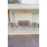 Neokas Bahçe Takımı, Balkon Mobilyası, 1+1+3+Masa, Kafe Koltuğu, Bekleme Alanı Koltuğu - 55 X 60 - Beyaz