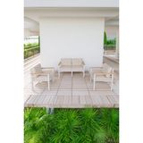 Neokas Balkon Mobilyası, 1 + 1 + 2 Bahçe Takımı, Kafe Koltuğu, Bekleme Alanı Koltuğu, - 55 X 60 - Beyaz