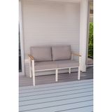 Neokas Balkon Mobilyası, Bahçe Takımı, 1 Ikili Koltuk, Kafe Koltuğu, Bekleme Alanı Koltuğu - 55 X 60 - Beyaz