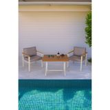 Neokas Balkon Mobilyası, Bahçe Takımı, 1+1+Masa, Kafe Koltuğu, Bekleme Alanı Koltuğu - 55 X 60 - Beyaz