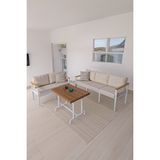 Neokas Balkon Mobilyası, Bahçe Takımı, Kafe Koltuğu, Bekleme Alanı Koltuğu, 2 + 3 + Masa Beyaz