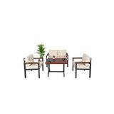 Neokas Balkon Mobilyası, Metal Oturma Grubu, Balkon Seti, Kafe Koltuğu, Bekleme Alanı Koltuğu, 1 + 1 + 2 + M Beyaz