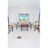 Neokas Balkon Mobilyası, Metal Oturma Grubu, Balkon Seti, Kafe Koltuğu, Bekleme Alanı Koltuğu, 1 + 1 + 3 + M