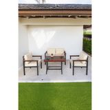 Neokas Balkon Mobilyası, Metal Oturma Grubu, Balkon Seti, Kafe Koltuğu, Teras Takımı, 1 + 1 + 2 + M - 55 X 60 - Antrasit