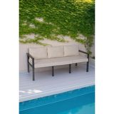Neokas Balkon Mobilyası, Metal Oturma Grubu, Balkon Seti, Kafe Koltuğu, Teras Takımı, 1 Üçlü Koltuk - 55 X 60 - Antrasit