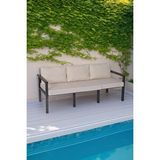 Neokas Balkon Mobilyası, Metal Oturma Grubu, Balkon Seti, Kafe Koltuğu, Teras Takımı, 1 Üçlü Koltuk Beyaz