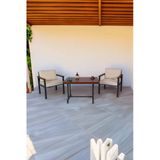 Neokas Balkon Mobilyası, Metal Oturma Grubu, Balkon Seti, Kafe Koltuğu, Teras Takımı, 2 Tekli Koltuk + 1 Adet Masa