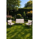 Neokas Balkon Takımı, 1 + 1 + 2 Bahçe Takımı,masasız, Bekleme Alanı Koltuğu, - 55 X 60 - Beyaz