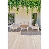 Neokas Metal Bahçe Oturma Grubu, Balkon Takımı, Kafe Koltuğu, Bekleme Alanı Koltuğu, 1 + 1 + 2 + Masa Beyaz