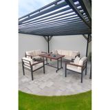Neokas Metal Bahçe Takımı, Balkon Seti, Kafe Koltuğu, Bekleme Alanı Koltuğu, Oturma Grubu 1 + 1 + 2 + 3 + M - 55 X 60 - Antrasit