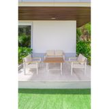 Neokas Metal Balkon Oturma Grubu, Bahçe Takımı, Kafe Koltuğu, Bekleme Alanı Koltuğu, 1 + 1 + 2 + Masa - 55 X 60 - Beyaz