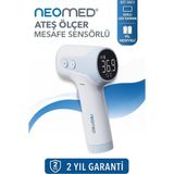 Neomed DET-3023 Premium Akıllı Mesafe Sensörlü LED Işıklı Temassız Dijital Ateş Ölçer - Beyaz