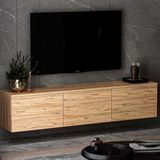 Neon Duvara Monte 3 Kapaklı Tv Sehpası – 160 Cm – Minimal Tasarım, Atlantik Çam