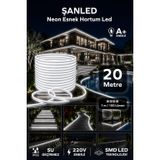 NEON Esnek Hortum Şerit Led BEYAZ,GÜN IŞIĞI,KIRMIZI, YEŞİL,MAVİ,AMBER rengi + 220V Fiş/1,2,3,4,5,10,15,20,25,50,100 Metre (BEYAZ IŞIK, 20m)