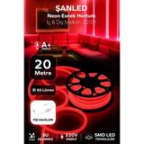 Neon Esnek Hortum Şerit LED Kırmızı Rengi + 220V FIŞ/1,2,3,4,5,10,15,20,25,50,100 Metre - 20 m
