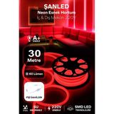 Neon Esnek Hortum Şerit LED Kırmızı Rengi + 220V FIŞ/1,2,3,4,5,10,15,20,25,50,100 Metre - 30 m