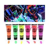 Neon Glow Parti Yüz Boyası, 6 Renk ve 6 Adet