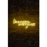 neon graph Neongraph Neon Led Duvar Yazısı Dekoratif Işıklı Gece Lambası Duvar Süsü Live More Worry Less