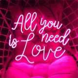 Neon ışıkları özelleştirilebilir LED işaret neon ışıkları Todo lo que necesitas es amor neon tabelaları pembe, parti ambiyansı, gece ışıkları, neon LED lamba