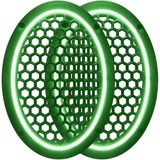 Neon Işıklı (6x9) Inç Kaliteli Plastik Hoparlör ve Midrange Kapağı - 2 Adet - Yeşil - Option-1
