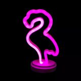 Neon Işıklı Flamingo Masa Gece Lambası – Pilli Ve Usb’li Dekoratif Aydınlatma