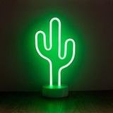 Neon Işıklı Kaktüs Masa Gece Lambası