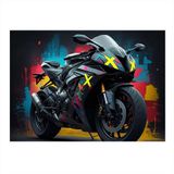 Neon Işıklı Motosiklet Dekoratif ahşap Tablo 35cm X50cm