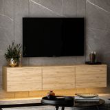 Neon Işıklı Tv Ünitesi, Duvara Monte, Atlantik Çam
