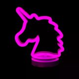 Neon Işıklı Unicorn Masa Gece Lambası – Pilli Ve Usb’li Masalsı Aydınlatma