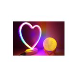 Neon Kalp Ve 3 D Led Sarı Küre Gece Lambası