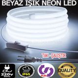 Neon LED 220volt (BEYAZ 19 METRE NEONLED)Tak Çalıştır Fişli ve Anahtarlı ((VİDEOYU İZLEYİNİZ))MUTFAK DOLABINA ÇOK ŞIK VE KULLANIŞLIDIR - 6500K - Beyaz İşık