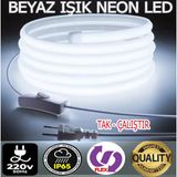 Neon LED 220volt (BEYAZ 6 METRE NEONLED)Tak Çalıştır Fişli ve Anahtarlı ((VİDEOYU İZLEYİNİZ))MUTFAK DOLABINA ÇOK ŞIK VE KULLANIŞLIDIR - 6500K - Beyaz İşık