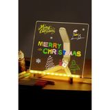 Neon LED Işıklı Yazı Çizim Tahtası 20X20 Cm, 7 Kalem ve Stant Hediye - Açık Beyaz - Gri - Seçenek 1