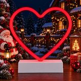 Neon Led Yılbaşı Ağacı Dekoru Kırmızı Kalpli Işık Led Işık Kırmızı Led Işıklı Kalp Yılbaşı Süsleri