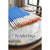 NEON PLUS 10 Adet Fırça, Sulu Boya, Akrilik Boya, Guaj Boya, Yağlı Boya, Resim Boyama, Workshop Etkinlik