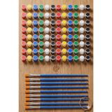 NEON PLUS 20 Adet 3ml Akrilik Boya (6 Renk) 20 Adet Fırça Seti