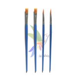NEON PLUS 4 Lü Resim Fırçası 2 Düz 2 Ince Uçlu Akrilik Boya, Yağlı Boya, Guaj Boya, Sulu Boya Fırçası
