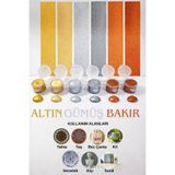 NEON PLUS Akrilik Boya 3ml, Altın, Gümüş ve Bakır Renk (6'lı Şerit) Obje, Taş Boyama, Etkinlik