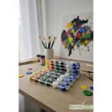 NEON PLUS Akrilik Boya 6 Renk Etkinlik Boyama 10 Adet, Tuval, Workshop, Taş Boyama
