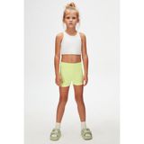 Neon Sarı Basic Kız Çocuk Dans Şort - 11 Yaş