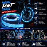 Neon Şerit, Mavi, Yansıtıcı, 7 mm x 7 mt, Motosiklet, Bisiklet ve Araba Jantları için, Kolay Uygulama - Karanlıkta parlayan Neon Şerit