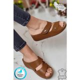 Neon Shoes Depi Kadın Ortopedik Yumuşak Taban Günlük Terlik Şık Taşlı Misafir Genç Anne Dışarı & Ev Terliği