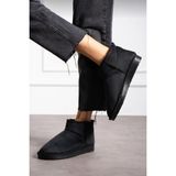 Neon Shoes Kadın Mini Süet Içi Tüylü Yüksek İnce Taban Kışlık Bot & Bootie - Siyah