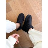Neon Shoes Kadın Süet Içi Kürklü Yünlü Kalın Tabanlı Kışlık Bilekte Kısa Ug Bot & Bootie - Koyu Siyah