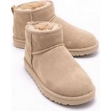 Neon Shoes Mini Süet Içi Kürklü Ince Taban Kadın Bot & Bootie - Bej