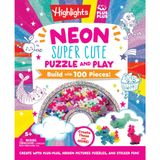 Neon Super Cute Puzzle and Play: Plus-Plus Building Blocks and Hidden Pictures Puzzle Sticker Book Set for Kids 5-9, Create and Personalize with Cute Stickers, Bright Puzzles and Neon Blocks