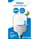 Neon Tapled 60w Torch Büyük Tasarruflu Boy Mega Led Ampül 5400 Lümen 6500k Beyaz Işık Büyük Ampül E27