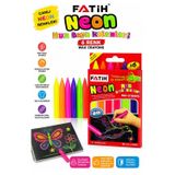Neon Üçgen Mum Boya 6 Lı 1 Paket Fatih 6 Renk Üçgen Mumboya Elleri Kirletmeyen Yıkanabilir Silinebilir Karton Kutu